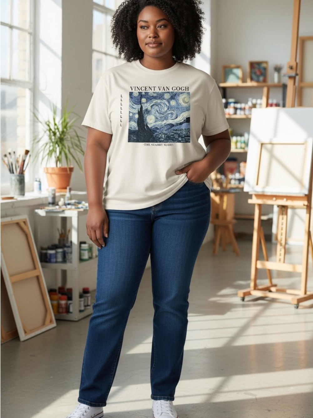 Mighty Fine Vincent Van Gogh Graphic Tee – Size Large (NWT)